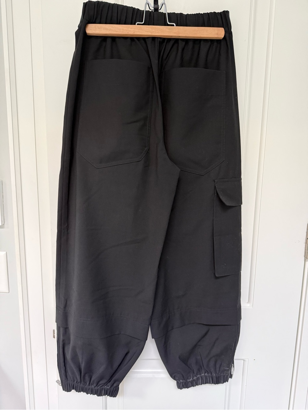 Tibi Black Tropical Wool Wilt Jogger Cargo Pants